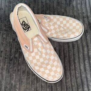 Vans Slip-On Checkerboard Canvas - Beige & White